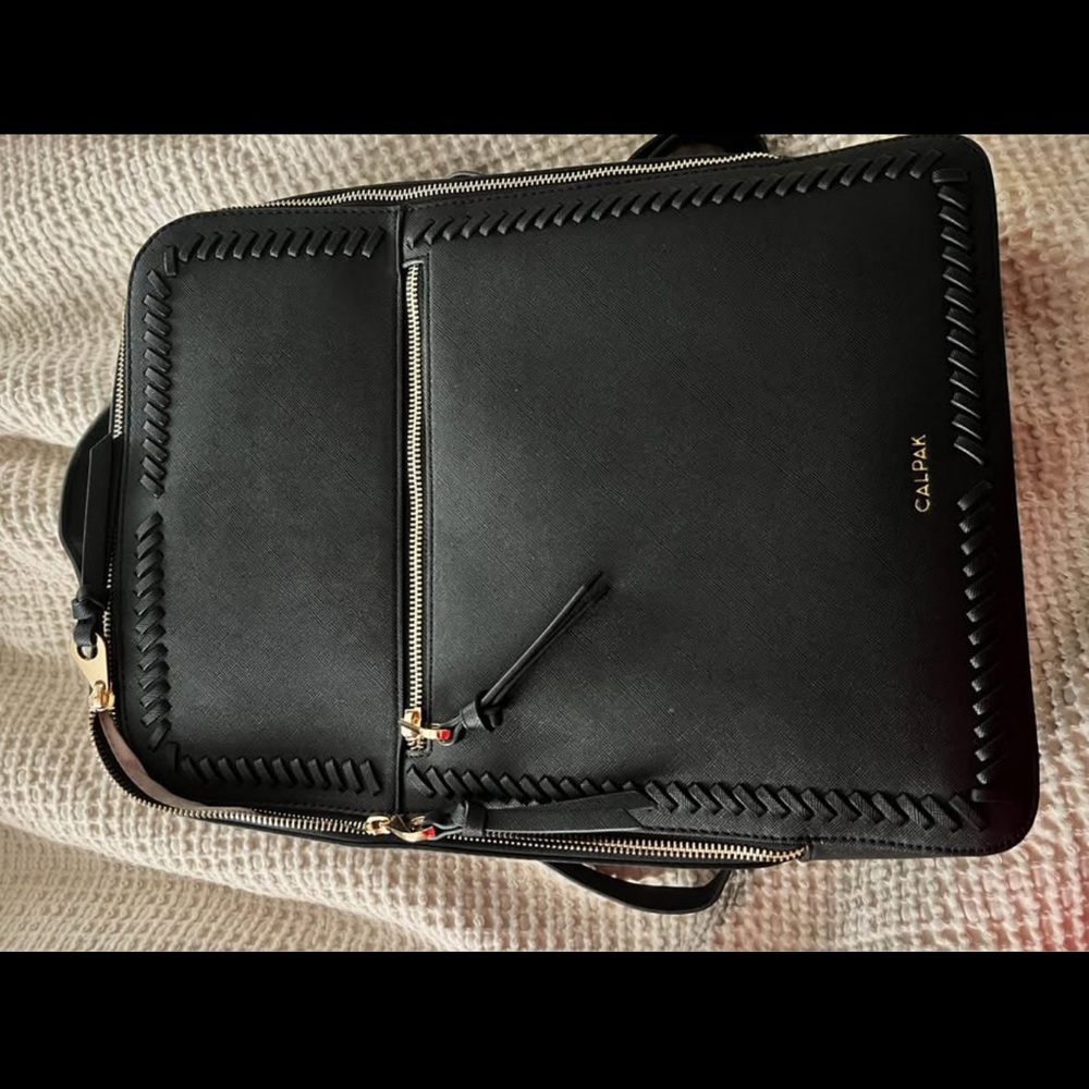 Calpak Black Men's Backpack with Gold Accents